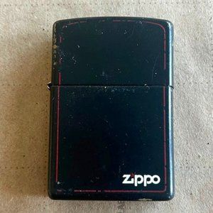 Zippo Black Lighter with Red Trim - 15% discount for a bundle of 2!